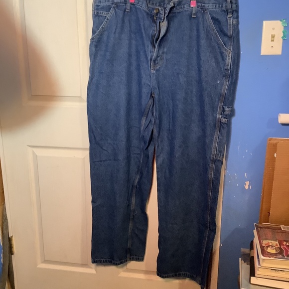 MEN’S RK BRAND BLUE CARPENTER JEANS SIZE 42X31 - Picture 5 of 16